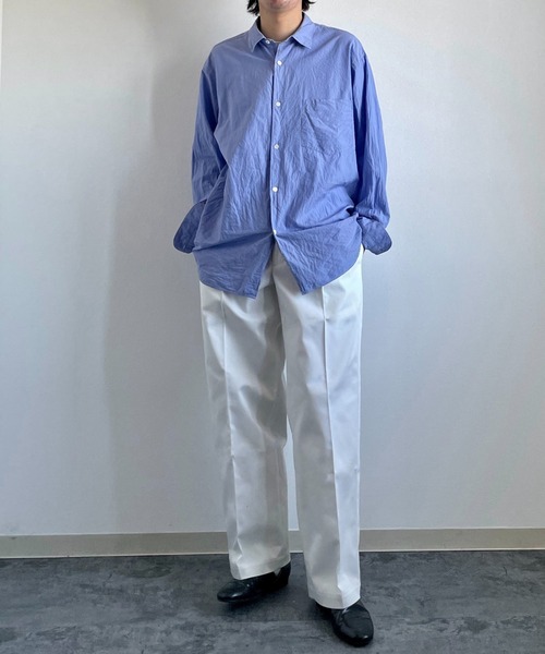 y/m by れぽすけ（イムバイレポスケ）の「2タックグルカチノ（チノパンツ・メンズ・ホワイト/ベージュ・S/M/L/XL/XS）」の3枚目の写真