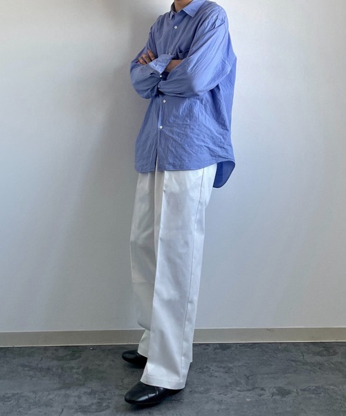 y/m by れぽすけ（イムバイレポスケ）の「2タックグルカチノ（チノパンツ・メンズ・ホワイト/ベージュ・S/M/L/XL/XS）」の6枚目の写真