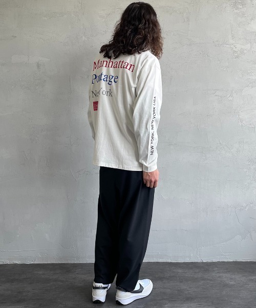 Manhattan Portage（マンハッタンポーテージ）の「【Ray 8月号掲載】[MANHATTAN PORTAGE/マンハッタンポーテージ] 別注 配色バックプリント ロングスリーブTシャツ（Tシャツ/カットソー・レディース・ホワイト/ブラック/ブルー・S/M/L/XL）」の5枚目の写真