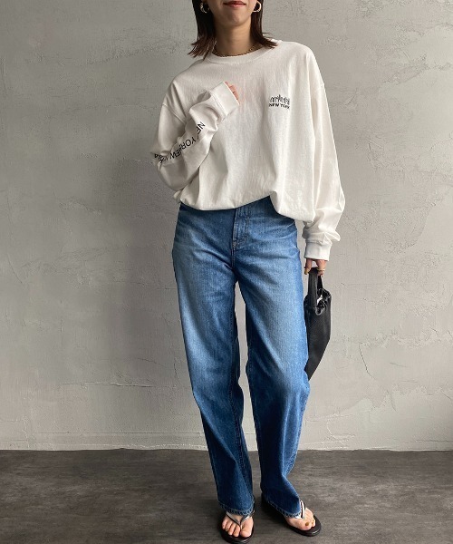 Manhattan Portage（マンハッタンポーテージ）の「【Ray 8月号掲載】[MANHATTAN PORTAGE/マンハッタンポーテージ] 別注 配色バックプリント ロングスリーブTシャツ（Tシャツ/カットソー・レディース・ホワイト/ブラック/ブルー・S/M/L/XL）」の11枚目の写真