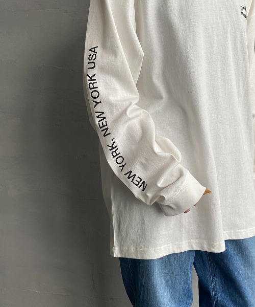 Manhattan Portage（マンハッタンポーテージ）の「【Ray 8月号掲載】[MANHATTAN PORTAGE/マンハッタンポーテージ] 別注 配色バックプリント ロングスリーブTシャツ（Tシャツ/カットソー・レディース・ホワイト/ブラック/ブルー・S/M/L/XL）」の18枚目の写真