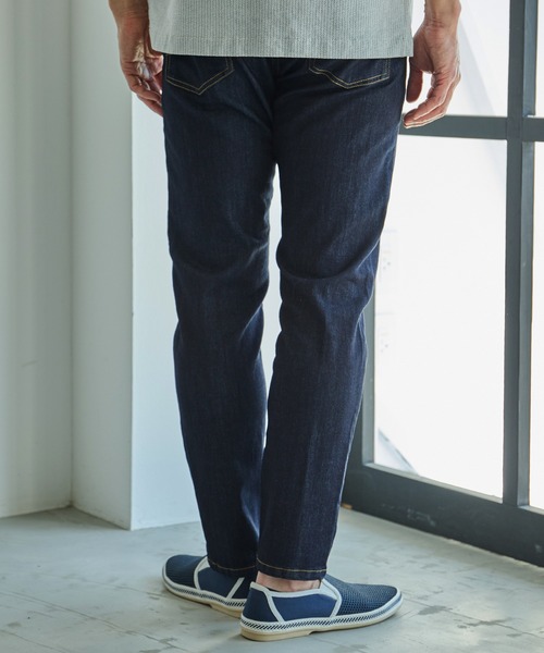 UNION STATION（ユニオンステーション）の「エアレットデニム5ポケットパンツ（デニムパンツ・メンズ・ネイビー/ブルー・S/M/L/LL）」の6枚目の写真
