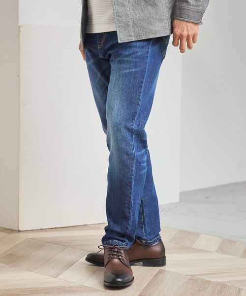 UNION STATION（ユニオンステーション）の「エアレットデニム5ポケットパンツ（デニムパンツ・メンズ・ネイビー/ブルー・S/M/L/LL）」の8枚目の写真