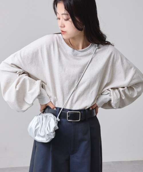 CIAOPANIC TYPY（チャオパニックティピー）の「【新色追加】【ZOZOTOWN限定】ボリュームスリーブTee（Tシャツ/カットソー・レディース・ピンク/イエロー/オフホワイト/チャコールグレー/ネイビー/アイボリー/グレー・ONE SIZE）」の5枚目の写真