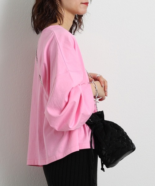 CIAOPANIC TYPY（チャオパニックティピー）の「【新色追加】【ZOZOTOWN限定】ボリュームスリーブTee（Tシャツ/カットソー・レディース・ピンク/イエロー/オフホワイト/チャコールグレー/ネイビー/アイボリー/グレー・ONE SIZE）」の8枚目の写真