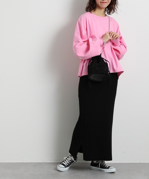 CIAOPANIC TYPY（チャオパニックティピー）の「【新色追加】【ZOZOTOWN限定】ボリュームスリーブTee（Tシャツ/カットソー・レディース・ピンク/イエロー/オフホワイト/チャコールグレー/ネイビー/アイボリー/グレー・ONE SIZE）」の13枚目の写真