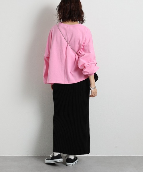 CIAOPANIC TYPY（チャオパニックティピー）の「【新色追加】【ZOZOTOWN限定】ボリュームスリーブTee（Tシャツ/カットソー・レディース・ピンク/イエロー/オフホワイト/チャコールグレー/ネイビー/アイボリー/グレー・ONE SIZE）」の14枚目の写真