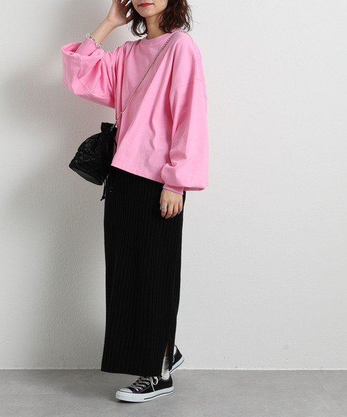 CIAOPANIC TYPY（チャオパニックティピー）の「【新色追加】【ZOZOTOWN限定】ボリュームスリーブTee（Tシャツ/カットソー・レディース・ピンク/イエロー/オフホワイト/チャコールグレー/ネイビー/アイボリー/グレー・ONE SIZE）」の15枚目の写真