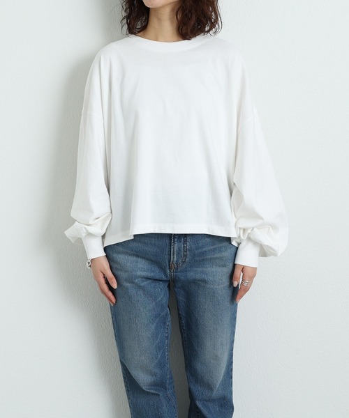 CIAOPANIC TYPY（チャオパニックティピー）の「【新色追加】【ZOZOTOWN限定】ボリュームスリーブTee（Tシャツ/カットソー・レディース・ピンク/イエロー/オフホワイト/チャコールグレー/ネイビー/アイボリー/グレー・ONE SIZE）」の17枚目の写真