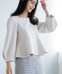 index | スタイルアップ ペプラムトップス(Tシャツ/カットソー)