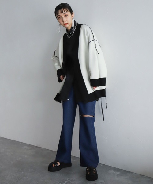 HARE(ハレ) 新品未使用 ZIPレイヤードデニムパンツ【セットアップ可能】 HARE（ハレ）の「【SETUP対応】ZIPレイヤードデニムパンツ(HARE