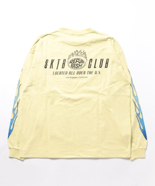 Refurbish（リファービッシュ）の「【Refurbish】ファイヤープリントロンＴ（Tシャツ/カットソー・メンズ・オフホワイト/イエロー/パープル/ブラック・M/XL/L/S）」の5枚目の写真