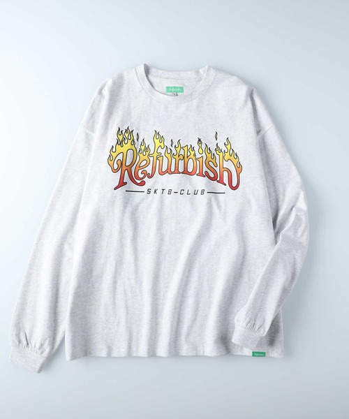 Refurbish（リファービッシュ）の「【Refurbish】ファイヤープリントロンＴ（Tシャツ/カットソー・メンズ・オフホワイト/イエロー/パープル/ブラック・M/XL/L/S）」の18枚目の写真