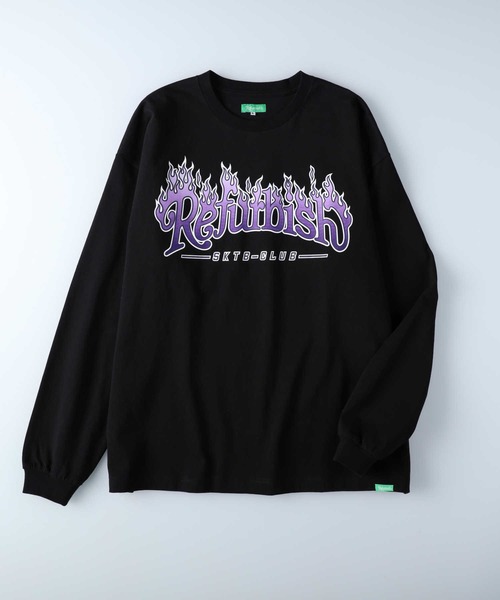 Refurbish（リファービッシュ）の「【Refurbish】ファイヤープリントロンＴ（Tシャツ/カットソー・メンズ・オフホワイト/イエロー/パープル/ブラック・M/XL/L/S）」の20枚目の写真