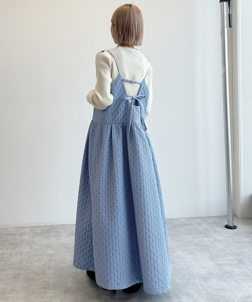 w closet（ダブルクローゼット）の「ふくれジャガードキャミワンピース