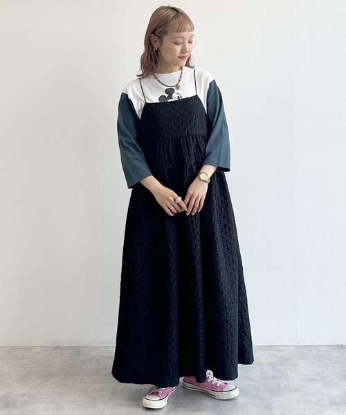 w closet（ダブルクローゼット）の「ふくれジャガードキャミワンピース