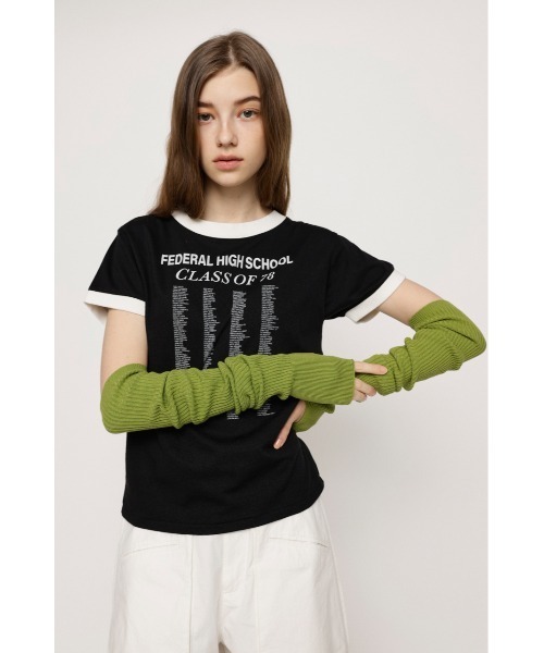 SLY（スライ）の「COTTON ARM WARMER コットン アームウォーマー アームカバー（アームカバー・レディース・グリーン/アイボリー/ブラック・FREE）」の3枚目の写真