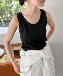 カップ付きリブタンクトップ