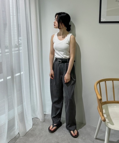 feepur(フェピュール)の「カップ付きリブタンクトップ(タンクトップ・レディース・ホワイト/サックスブルー/ピンクベージュ/ブラック・MEDIUM)」の6枚目の写真