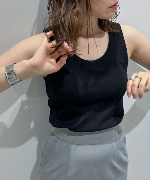 feepur(フェピュール)の「カップ付きリブタンクトップ(タンクトップ・レディース・ホワイト/サックスブルー/ピンクベージュ/ブラック・MEDIUM)」の13枚目の写真