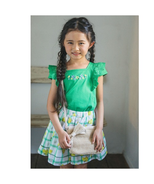 BeBe（ベベ）の「BeBe/レースフリルお花刺繍Tシャツ(90~140cm)（Tシャツ/カットソー・キッズ・イエロー/グリーン・120/90/140/110/100/130）」の20枚目の写真