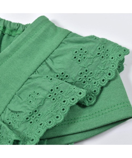 BeBe（ベベ）の「BeBe/レースフリルお花刺繍Tシャツ(90~140cm)（Tシャツ/カットソー・キッズ・イエロー/グリーン・120/90/140/110/100/130）」の17枚目の写真