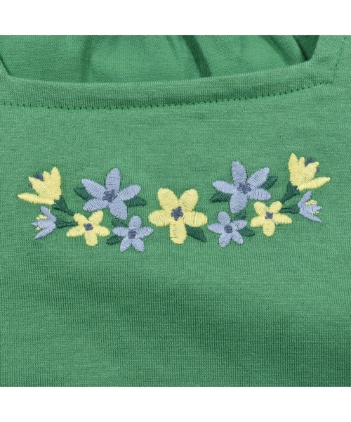 BeBe（ベベ）の「BeBe/レースフリルお花刺繍Tシャツ(90~140cm)（Tシャツ/カットソー・キッズ・イエロー/グリーン・120/90/140/110/100/130）」の14枚目の写真