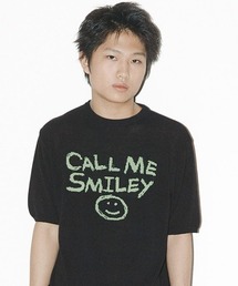 A'GEM/9 × .kom『ISTKUNST/イストクンスト』DOODLE SMILEY SUMMER KNIT/ドゥードゥルスマイリーサマーニット