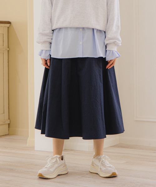 flower(フラワー)の「ツーウェイタックフレアスカート(スカート・レディース・ホワイト/ネイビー・FREE)」の19枚目の写真