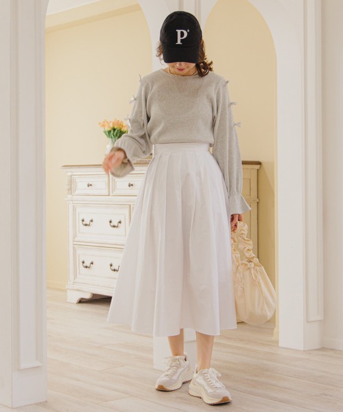 flower(フラワー)の「ツーウェイタックフレアスカート(スカート・レディース・ホワイト/ネイビー・FREE)」の22枚目の写真