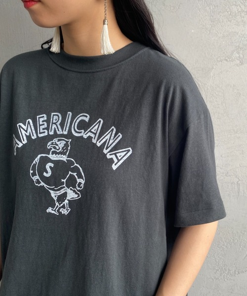 THE SHINZONE（ザ　シンゾーン）の「[THE SHINZONE/ザ シンゾーン] AMERICANAコラボレーション カレッジロゴプリントTシャツ（Tシャツ/カットソー・レディース・ブラック/ホワイト/ブラウン・0）」の16枚目の写真