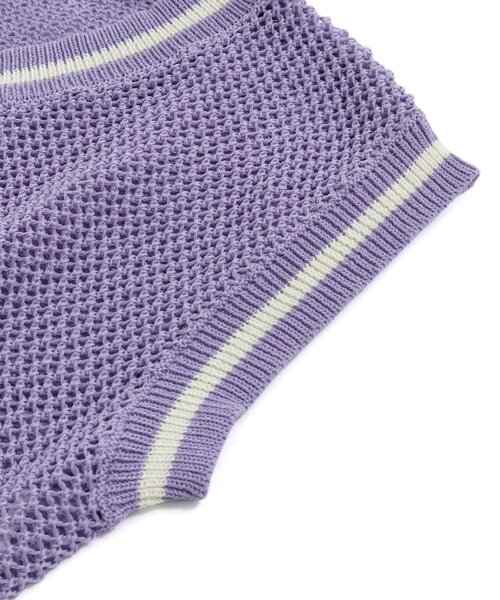 algy（アルジー）の「透かし網みベスト＆Tシャツセット（ベスト・キッズ・ネイビー/アイボリー/ラベンダー・MEDIUM/X-SMALL/SMALL/XX-SMALL）」の15枚目の写真