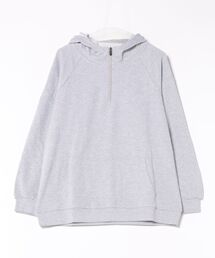 【Bl】 [IZU] ルーズシルエットハーフジップパーカー