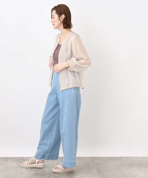 grove（グローブ）の「◆ニュアンスを楽しむシアーブルゾン（ブルゾン・レディース・ライトグレー/グレー系その他/キャメル・02/03/01/05/04）」の6枚目の写真