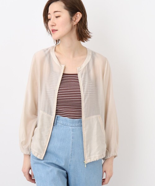 grove（グローブ）の「◆ニュアンスを楽しむシアーブルゾン（ブルゾン・レディース・ライトグレー/グレー系その他/キャメル・02/03/01/05/04）」の8枚目の写真