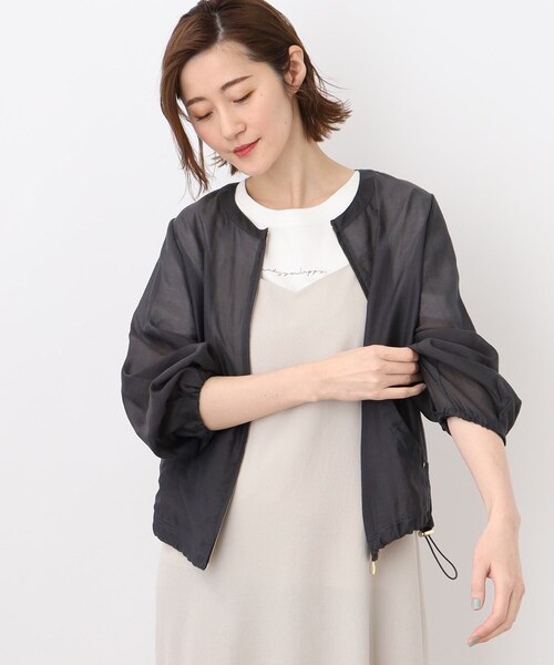 grove（グローブ）の「◆ニュアンスを楽しむシアーブルゾン（ブルゾン・レディース・ライトグレー/グレー系その他/キャメル・02/03/01/05/04）」の13枚目の写真