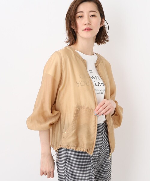 grove（グローブ）の「◆ニュアンスを楽しむシアーブルゾン（ブルゾン・レディース・ライトグレー/グレー系その他/キャメル・02/03/01/05/04）」の18枚目の写真