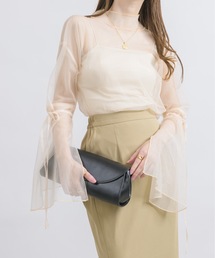 NEUNA | 【ヌーディーな透け感を楽しむ。】スリットアームシアーリボントップス(Tシャツ/カットソー)