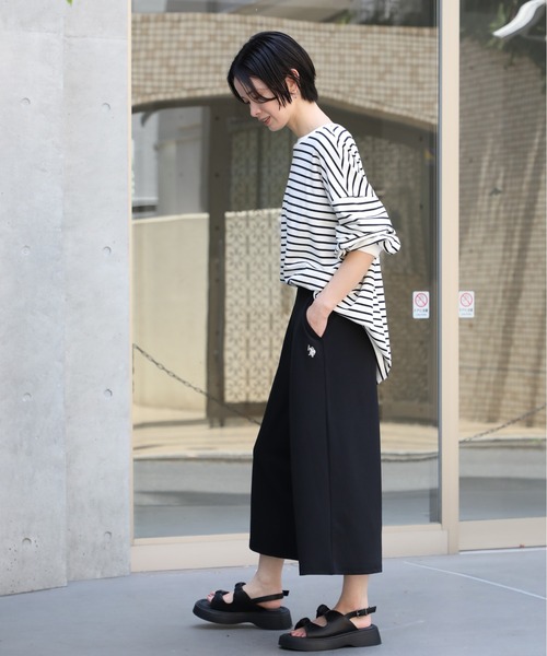 U.S. POLO ASSN.(ユーエスポロアッスン)の「【U.S. POLO ASSN.】U.S.POLOレディース ワンポイント刺繍ガウチョパンツ PLL31504U(その他パンツ・レディース・ブラック/ネイビー/ブラウン・L/M)」の7枚目の写真
