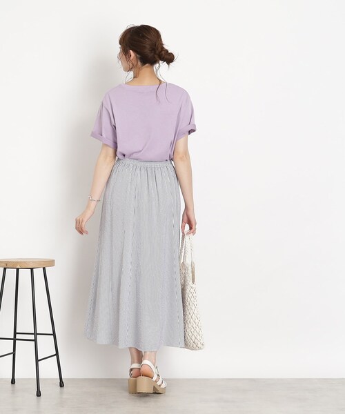 DRESKIP（ドレスキップ）の「◆【ふわっと軽やか】サッカーフレアスカート（スカート・レディース・ネイビー/グリーン/ネイビー系2・04/03/02）」の12枚目の写真