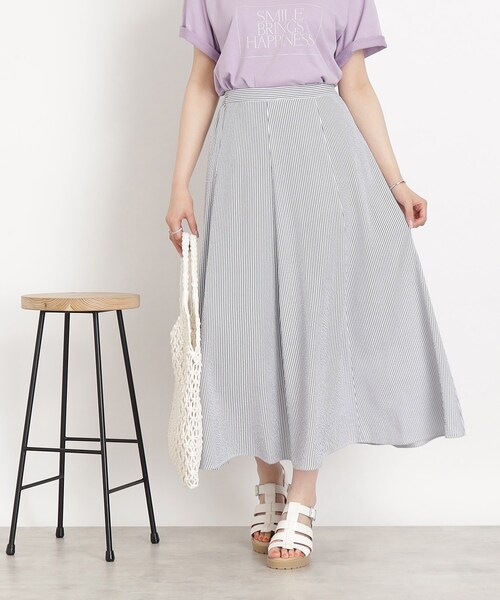 DRESKIP（ドレスキップ）の「◆【ふわっと軽やか】サッカーフレアスカート（スカート・レディース・ネイビー/グリーン/ネイビー系2・04/03/02）」の13枚目の写真