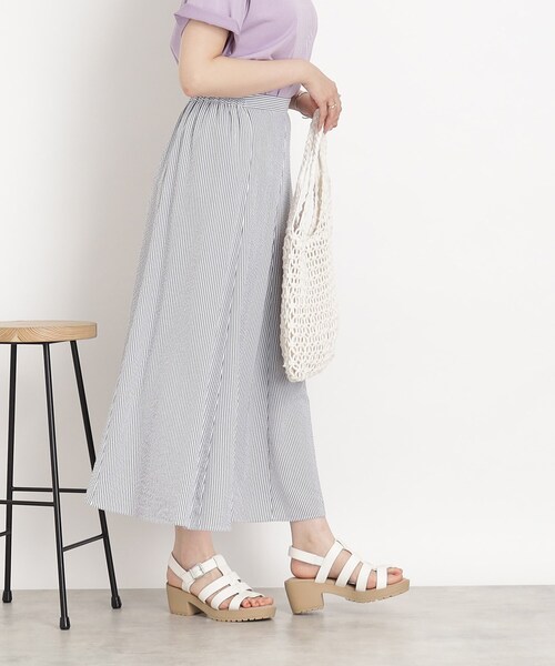 DRESKIP（ドレスキップ）の「◆【ふわっと軽やか】サッカーフレアスカート（スカート・レディース・ネイビー/グリーン/ネイビー系2・04/03/02）」の14枚目の写真