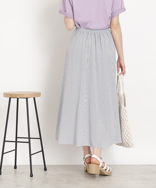 DRESKIP（ドレスキップ）の「◆【ふわっと軽やか】サッカーフレアスカート（スカート・レディース・ネイビー/グリーン/ネイビー系2・04/03/02）」の15枚目の写真