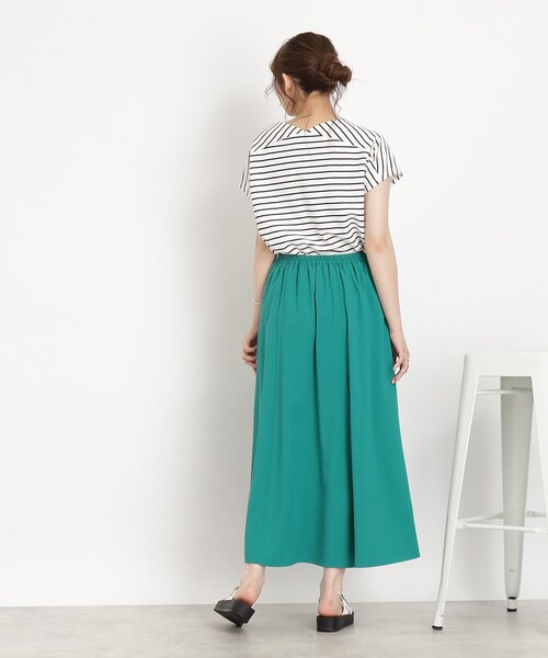 DRESKIP（ドレスキップ）の「◆【ふわっと軽やか】サッカーフレアスカート（スカート・レディース・ネイビー/グリーン/ネイビー系2・04/03/02）」の17枚目の写真