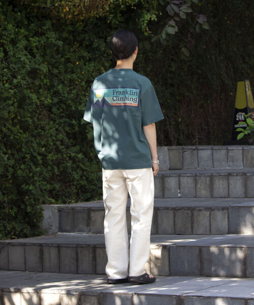 Franklin Climbing（フランクリンクライミング）の「【Franklin Climbing】バックプリント ショートスリーブTシャツ（Tシャツ/カットソー・メンズ・オフホワイト/サックスブルー/イエロー/ブラック/ミント/ライトパープル・S/M/L）」の18枚目の写真