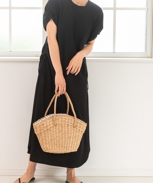 PREFERIR（プレフェリール）の「ドット裏付 かごBAG（かごバッグ・レディース・ベージュ/ブラウン・FREE）」の18枚目の写真