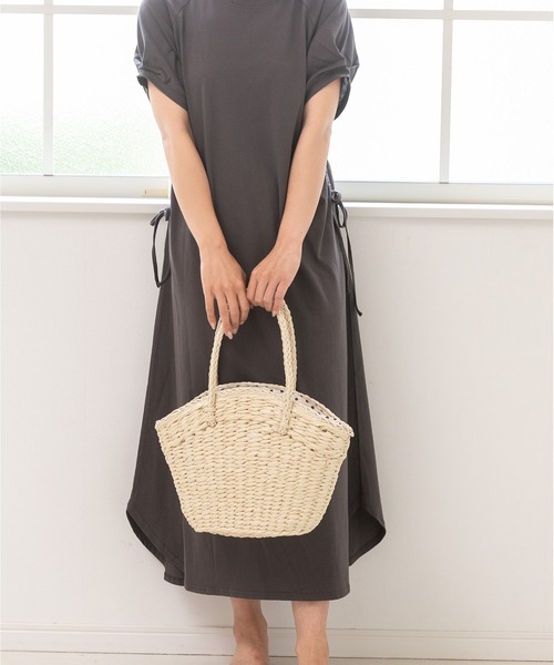 PREFERIR（プレフェリール）の「ドット裏付 かごBAG（かごバッグ・レディース・ベージュ/ブラウン・FREE）」の19枚目の写真