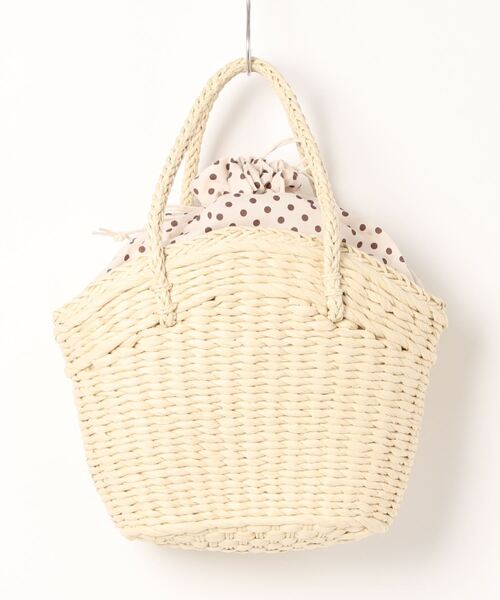 PREFERIR（プレフェリール）の「ドット裏付 かごBAG（かごバッグ・レディース・ベージュ/ブラウン・FREE）」の20枚目の写真