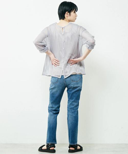 MELROSE claire(メルローズ クレール)の「【ほんのりスポーツマインドな新鮮メッシュ2WAYで使えるプル&カーディガン】(カーディガン/ボレロ・レディース・ブラック/グレイッシュベージュ/ホワイト・FREE)」の8枚目の写真
