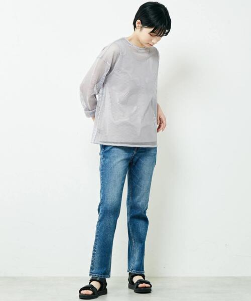 MELROSE claire(メルローズ クレール)の「【ほんのりスポーツマインドな新鮮メッシュ2WAYで使えるプル&カーディガン】(カーディガン/ボレロ・レディース・ブラック/グレイッシュベージュ/ホワイト・FREE)」の10枚目の写真